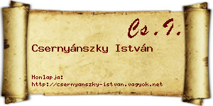 Csernyánszky István névjegykártya